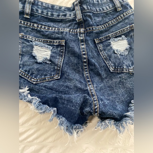 Dark blue denim shorts - Picture 4 of 7